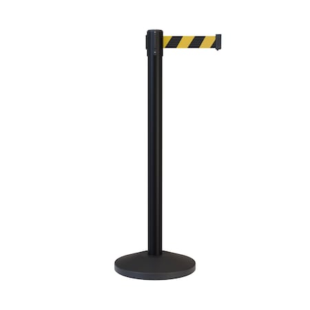 Stanchion Belt Barrier Black Post 13ft. Blk/Ye Belt